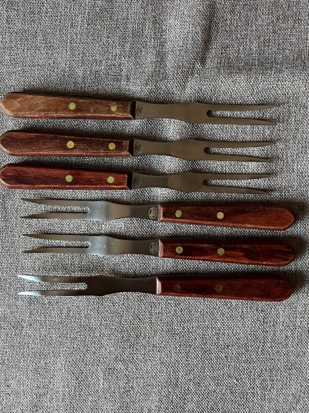 Set of 6 Vintage Granny / Turning / Grandma Forks From Old Sturbridge Village